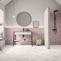 Veyrona Hexagon White matt porcelain wall tiles