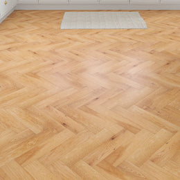 Thornton Natural Oak Herringbone Flooring in a room setting
