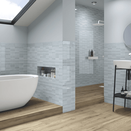 Decorative glossy aqua ceramic wall tile design