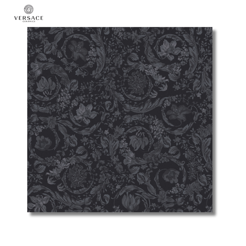 Icons Barocco Garden Black ceramic decor effect wall floor tiles