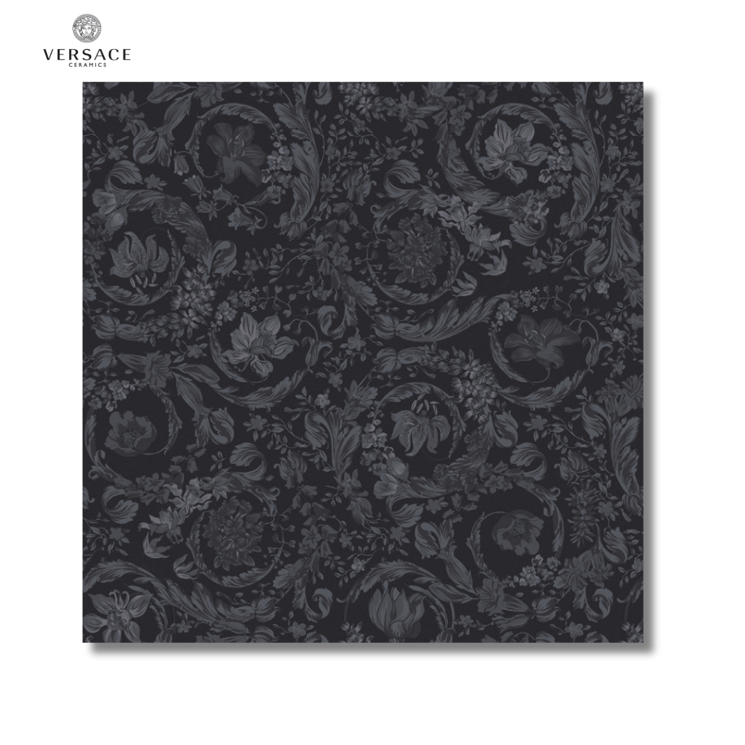 Icons Barocco Garden Black ceramic decor effect wall floor tiles