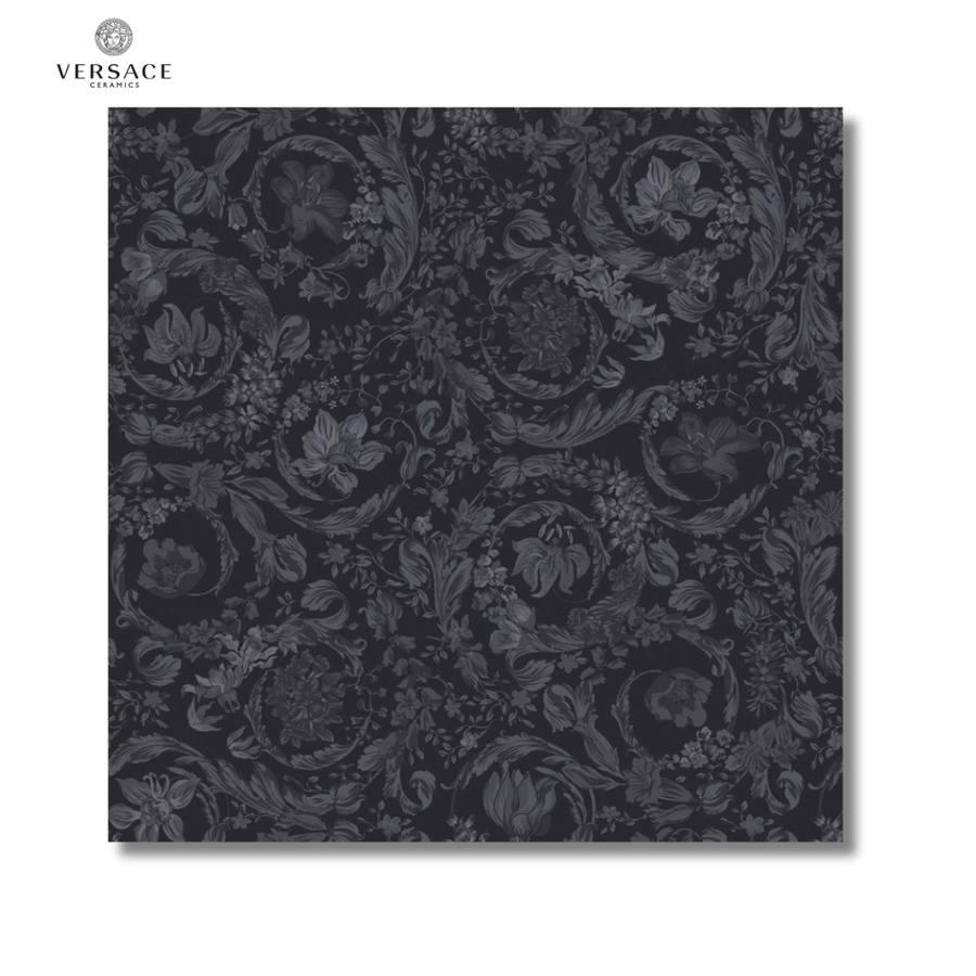 Icons Barocco Garden Black ceramic decor effect wall floor tiles