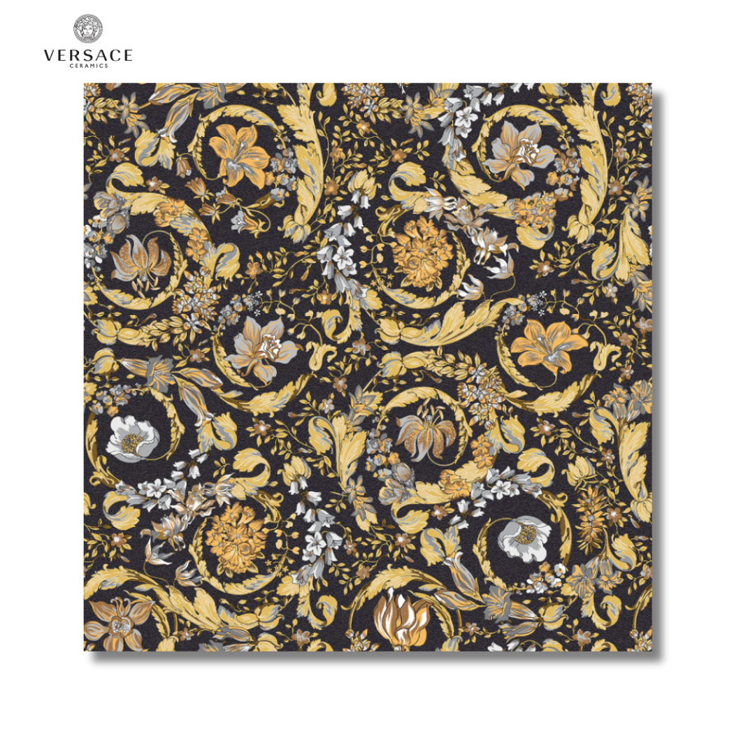 Icons Barocco Garden black gold ceramic decor wall floor tiles