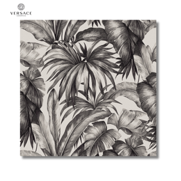 Icons Palm black white ceramic wallpaper effect wall floor tiles