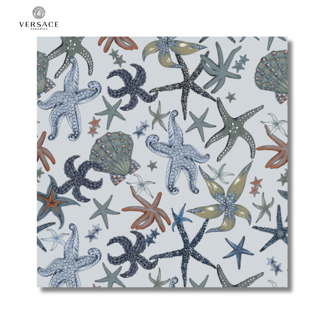 Icons Tresor light blue ceramic wallpaper effect wall floor tiles