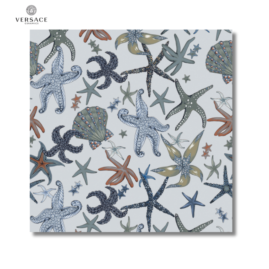 Icons Tresor light blue ceramic wallpaper effect wall floor tiles