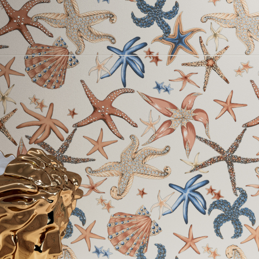 Decorative ceramic wall floor tiles with artistic wallpaper design