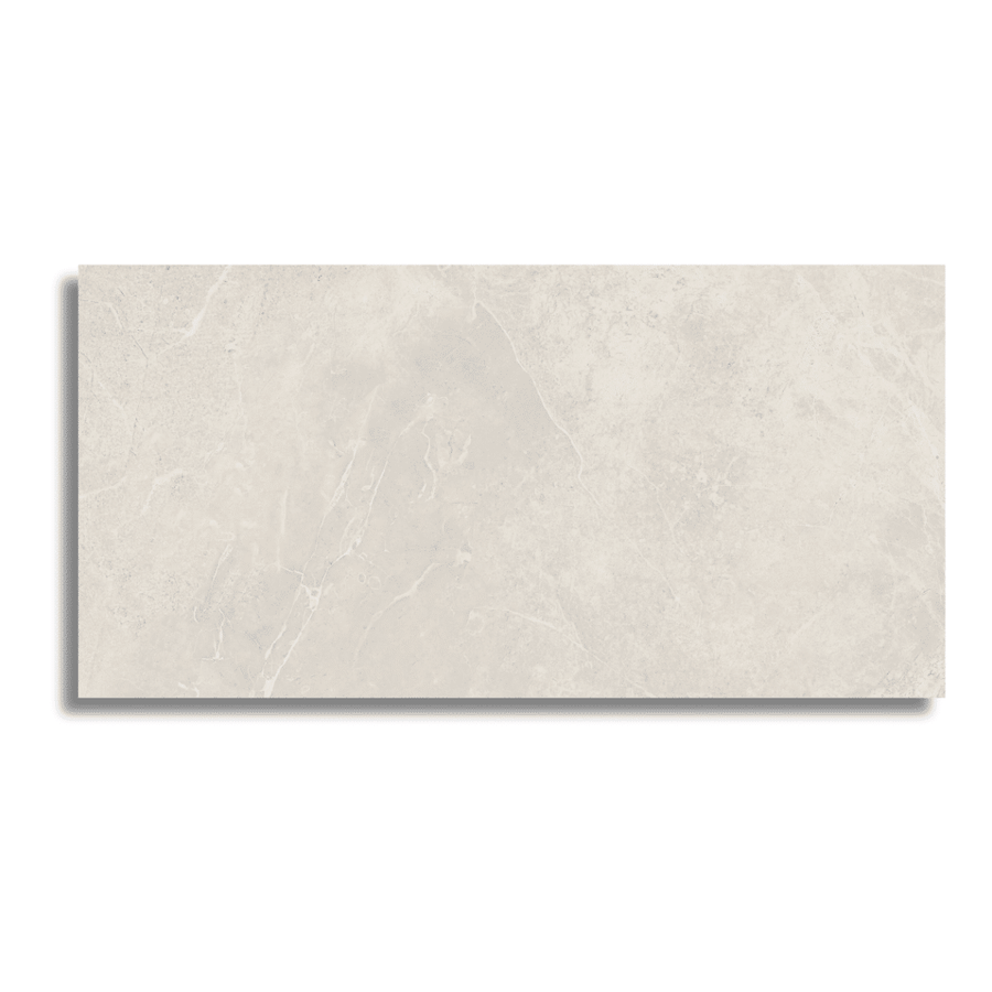 Warm white marble effect ceramic wall tile interior