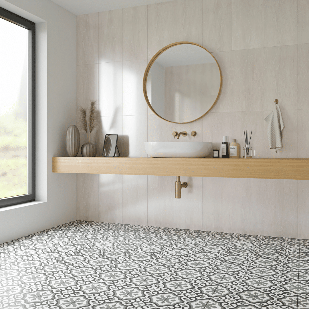 Elegant white ceramic marble effect tiles for walls