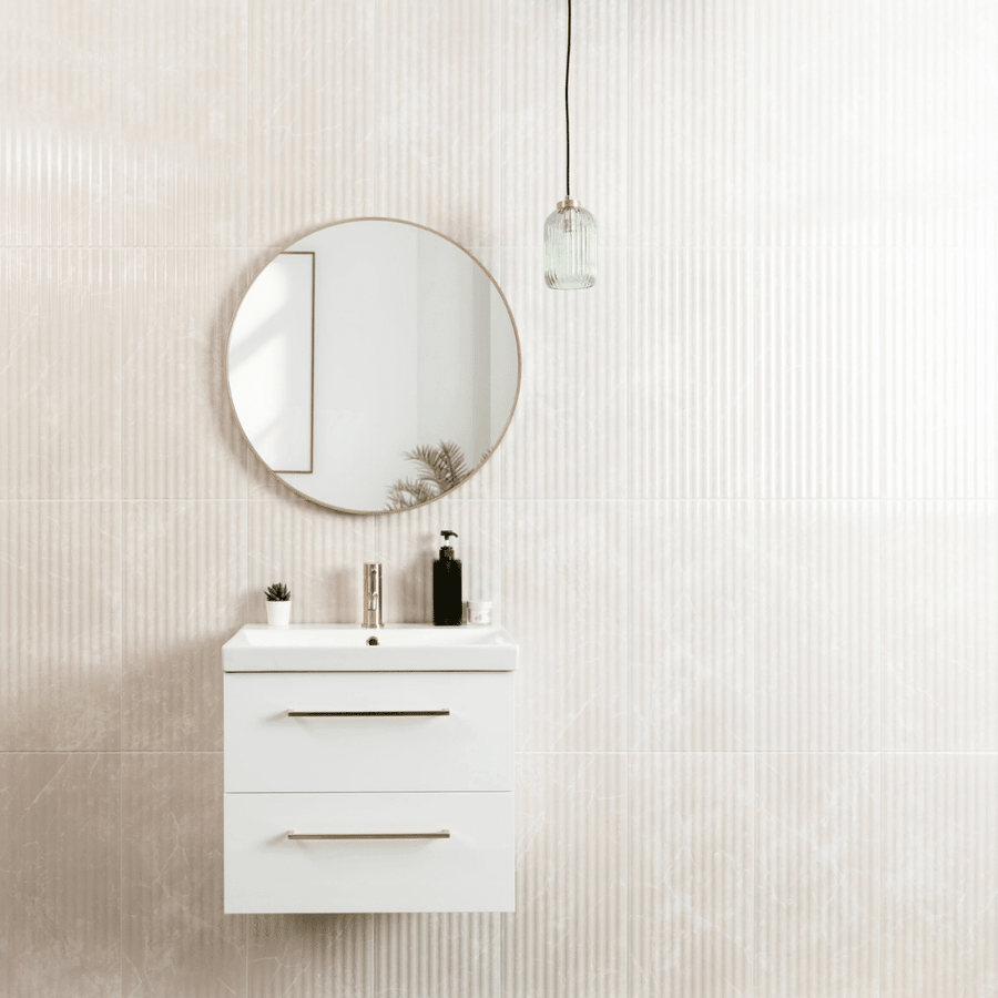 Decorative white ceramic wall tiles with matt finish