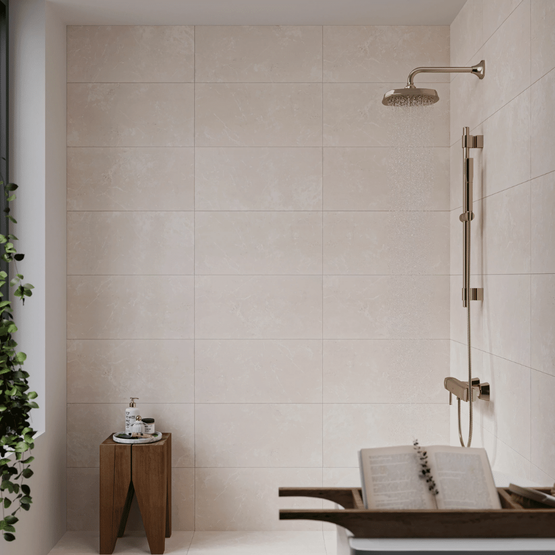 Imperial Warm White matt ceramic marble wall tiles