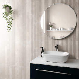 Grey porcelain wood effect tiles featuring matt finish