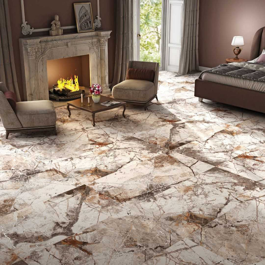 Indus Invisible Gold 600X1200 Carving Marble Porcelain Tile - Render