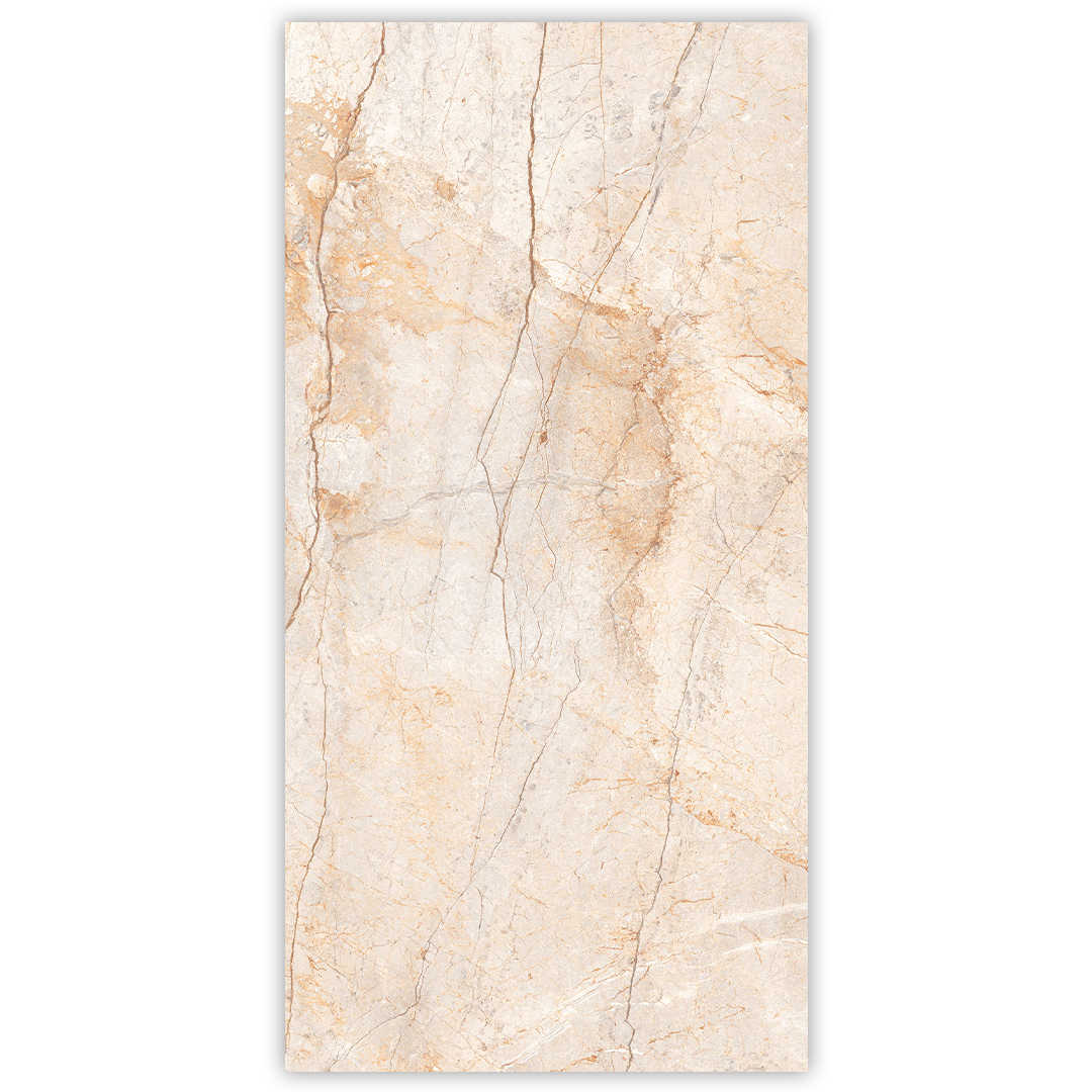 Indus River Crema Yellow 600x1200 Carving Marble Effect Porcelain Tile - Main