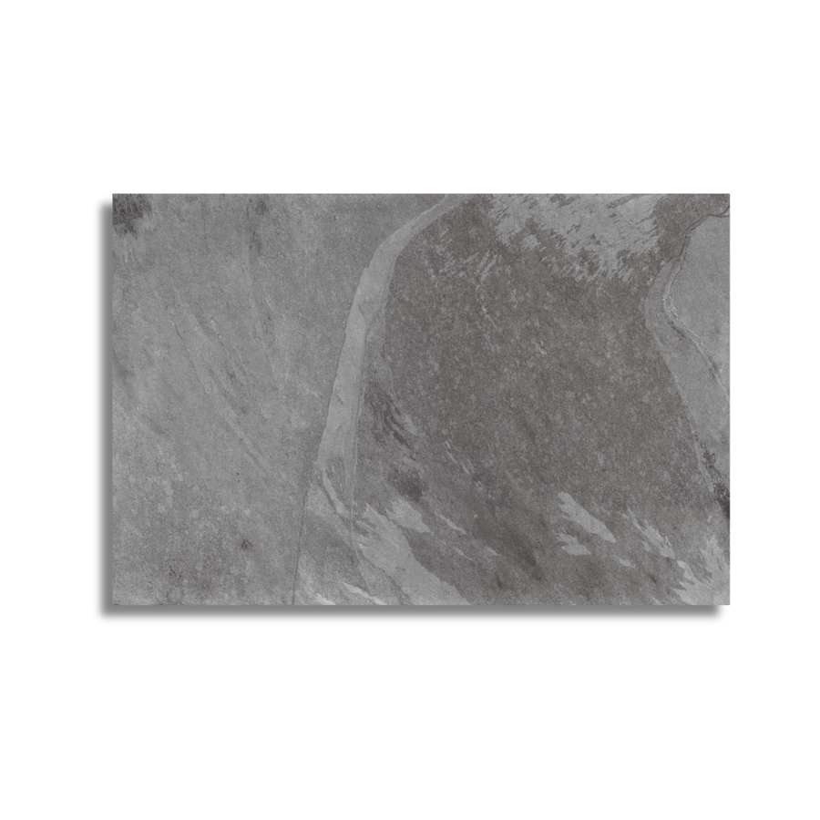 Bathroom wall and floor with grey stone effect porcelain tiles