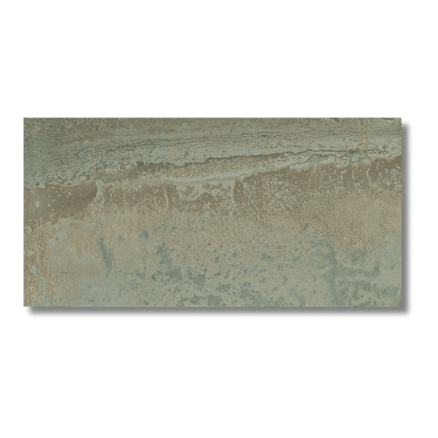 Stylish green metallic porcelain tile for modern interiors