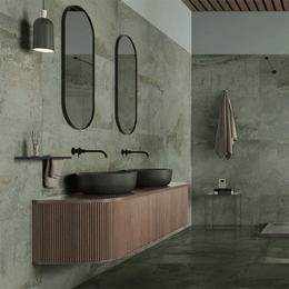 Iron Green metallic effect lappato porcelain wall and floor tile