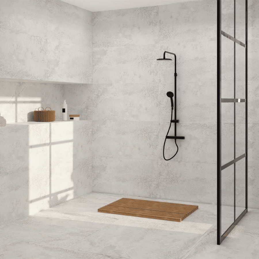 Iron White lappato metallic porcelain wall and floor tile