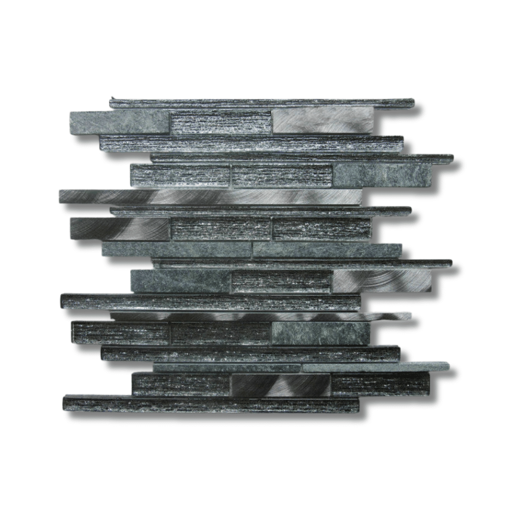 Kenton Grey mixed glass stone metal mosaic wall tiles