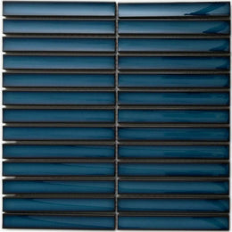 Modern interior wall featuring blue mosaic porcelain tiles