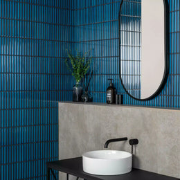 Blue mosaic porcelain tiles for stylish interior walls