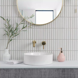 White porcelain mosaic wall tiles with polished finish