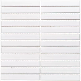Elegant white porcelain mosaic tiles for interior walls