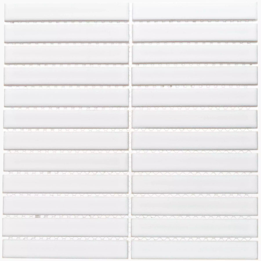 Elegant white porcelain mosaic tiles for interior walls