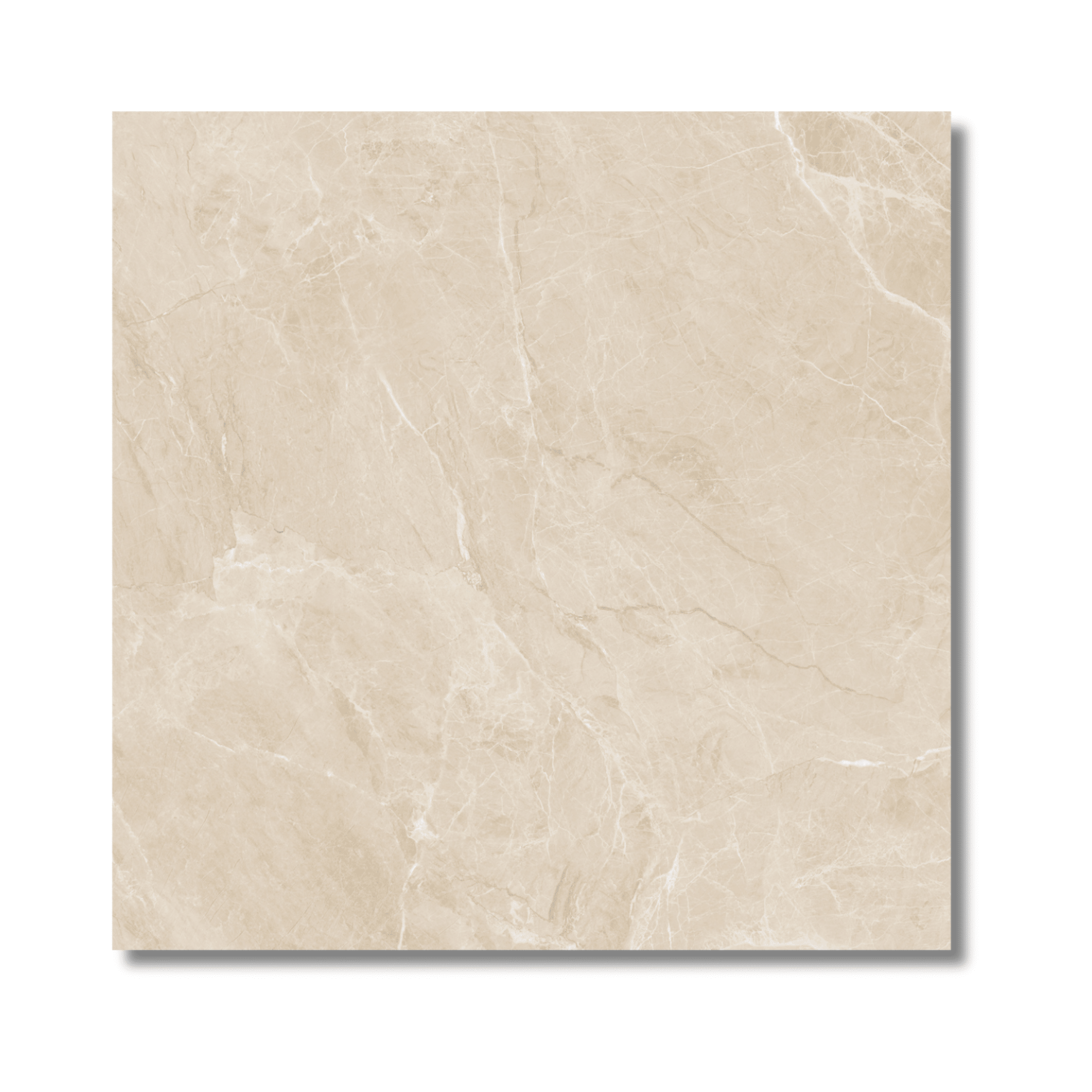 Polished beige porcelain tile closeup
