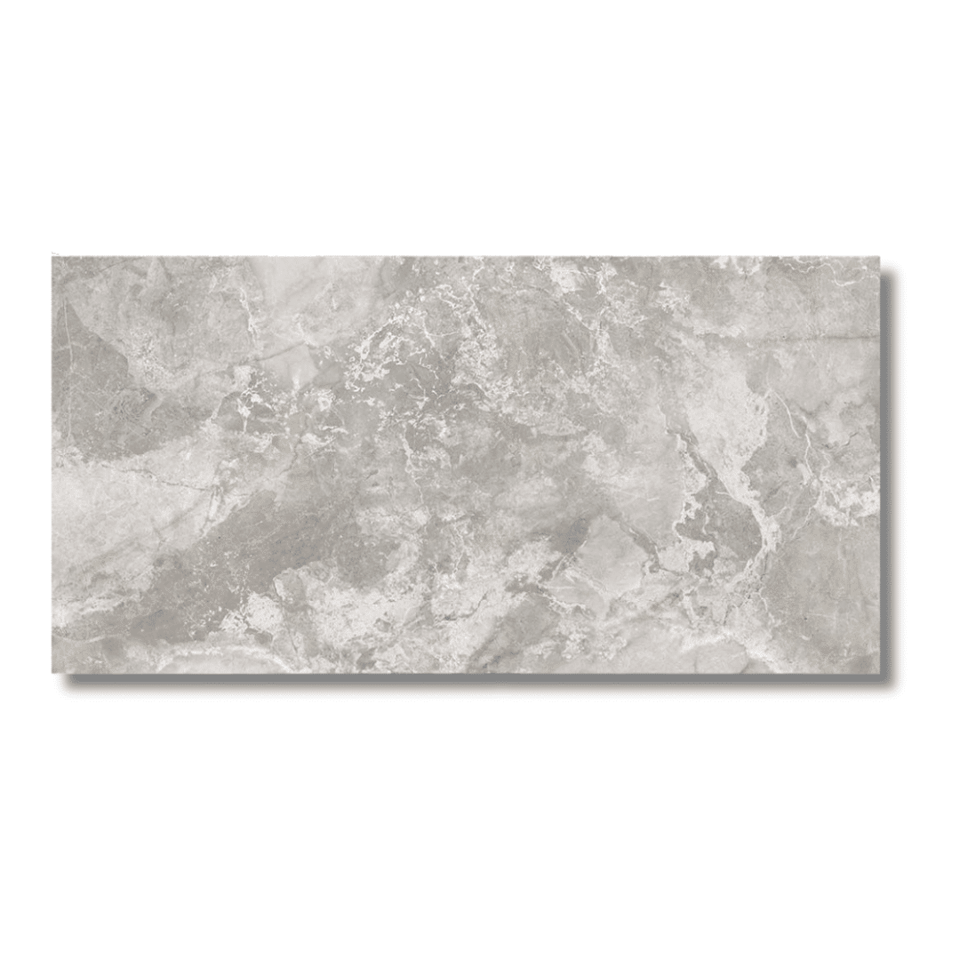 Elegant grey lappato porcelain tile for bathroom walls