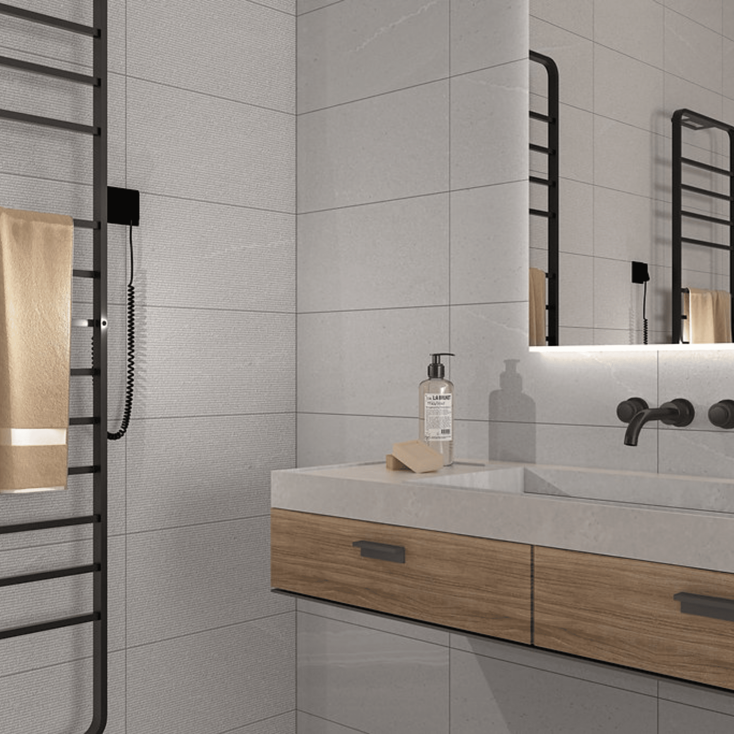 Ceramic light grey wall tile