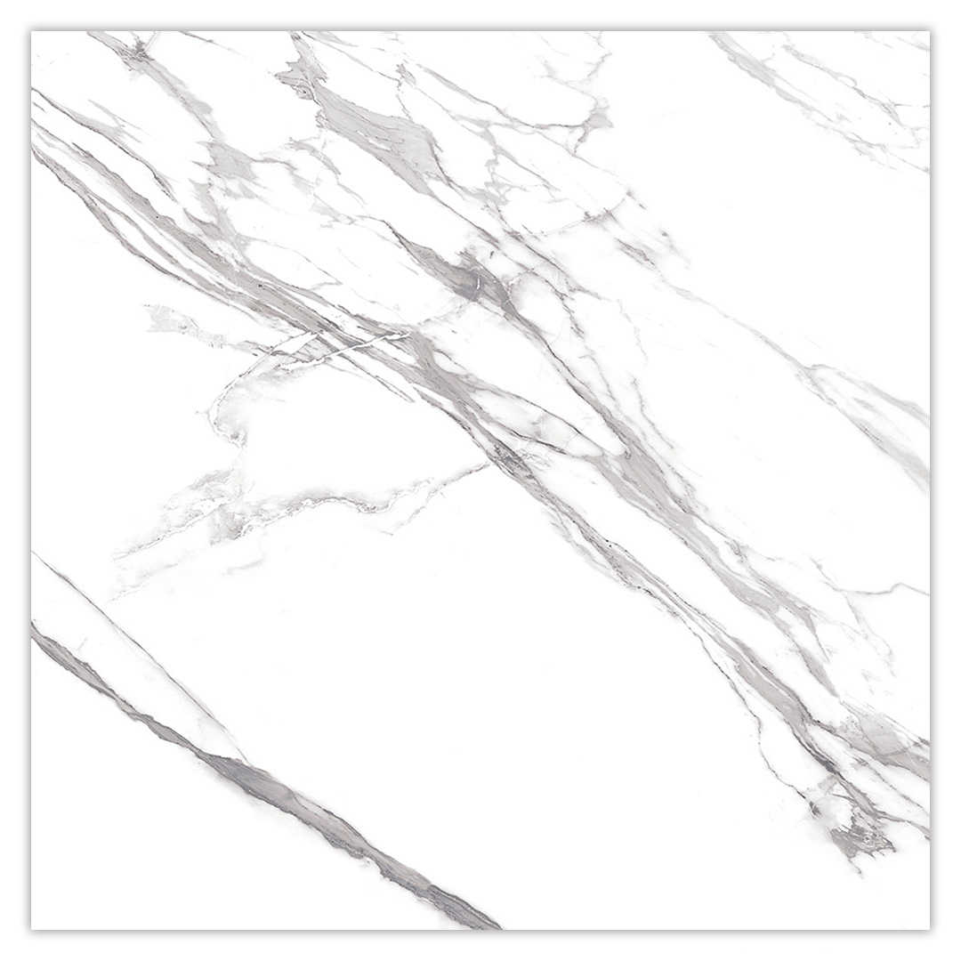 Lithery Classic White 800x800 Polished Marble Effect Porcelain Tile - Main