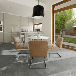 Matt porcelain tiles in anthracite modern stone look