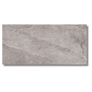 Loop Grey porcelain wall and floor stone effect matt tiles