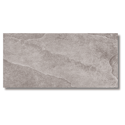 Loop Grey porcelain wall and floor stone effect matt tiles