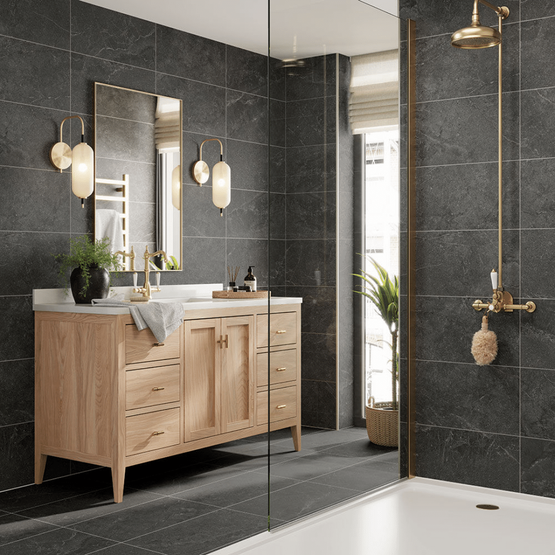 Elegant Lucca Anthracite matt wall and floor tiles