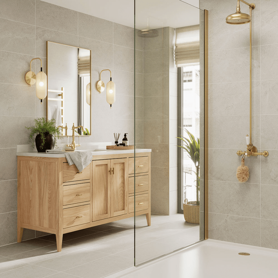 Lucca Stone grey porcelain wall and floor tiles