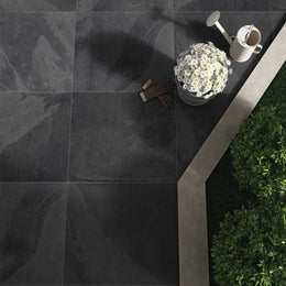 Lucid Black 600X600 Outdoor Tile - Render 2