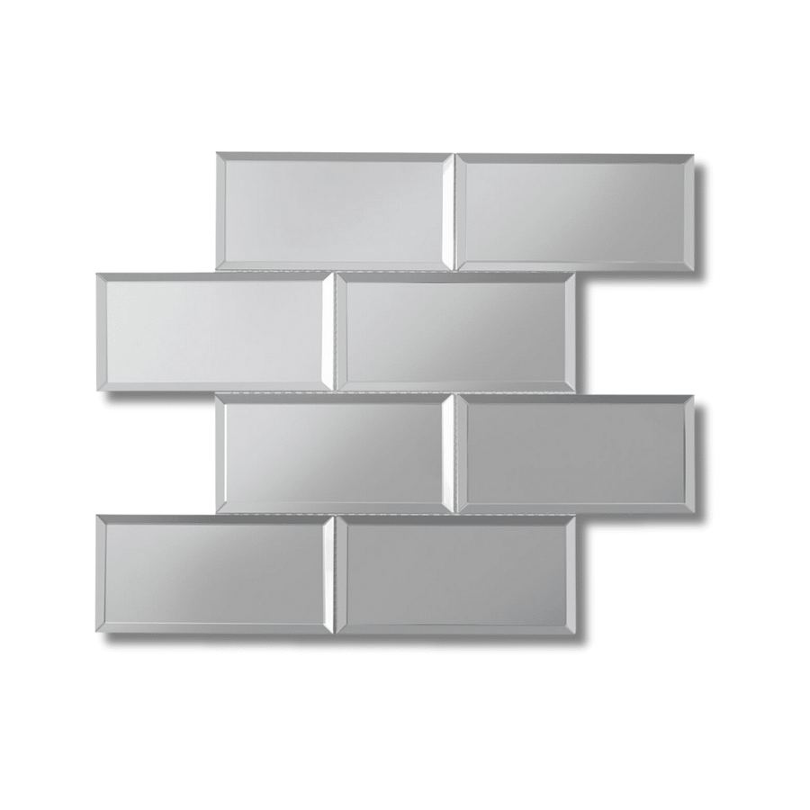 Lumiere bevel mirror silver glossy glass wall tile