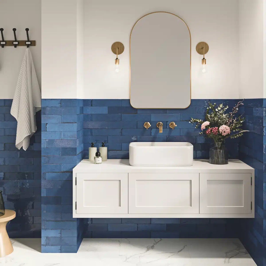 Porcelain bathroom wall tiles in Luna Matt finish for a minimalist design