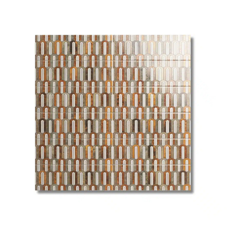 Luxor Arco Caramel Décor tile brown gloss