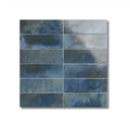 Blue marble effect porcelain wall tile