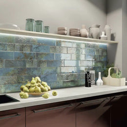 Luxor Smeraldo green porcelain tile gloss finish