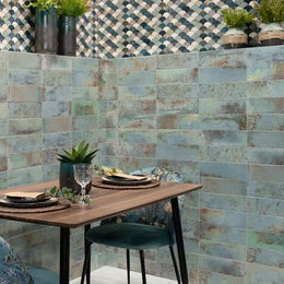 Luxor Scales Blu Décor ceramic tile