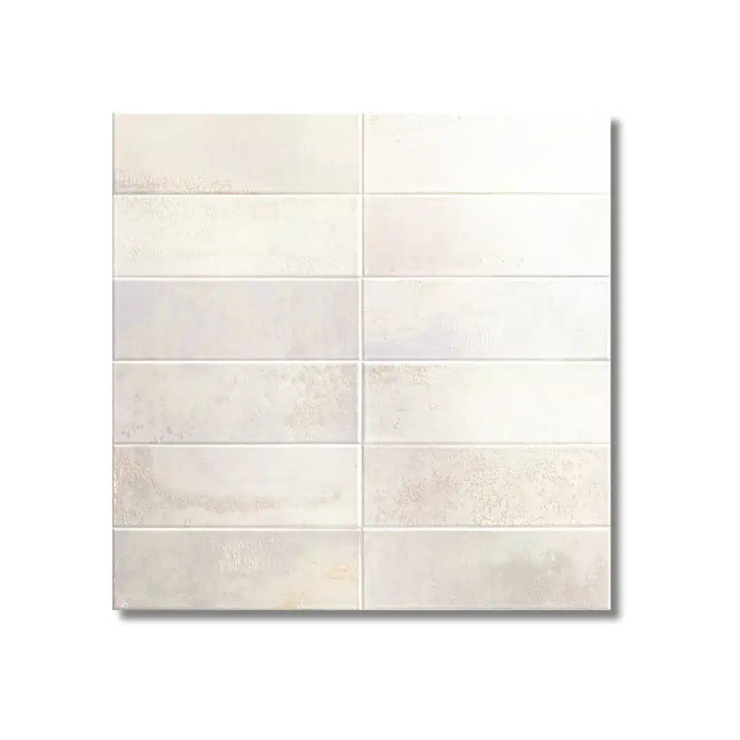 Luxor Bianco gloss ceramic wall tile in 100x300 mm
