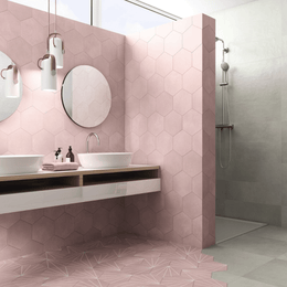 Matt Rose Quartz wall tiles