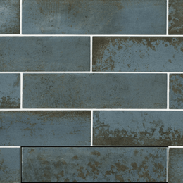 Blue ceramic matt tiles