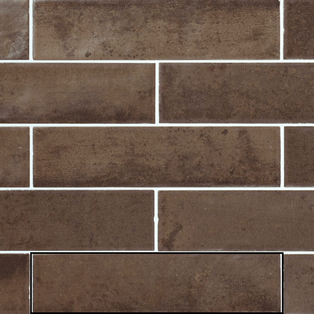 Brown ceramic matt tiles