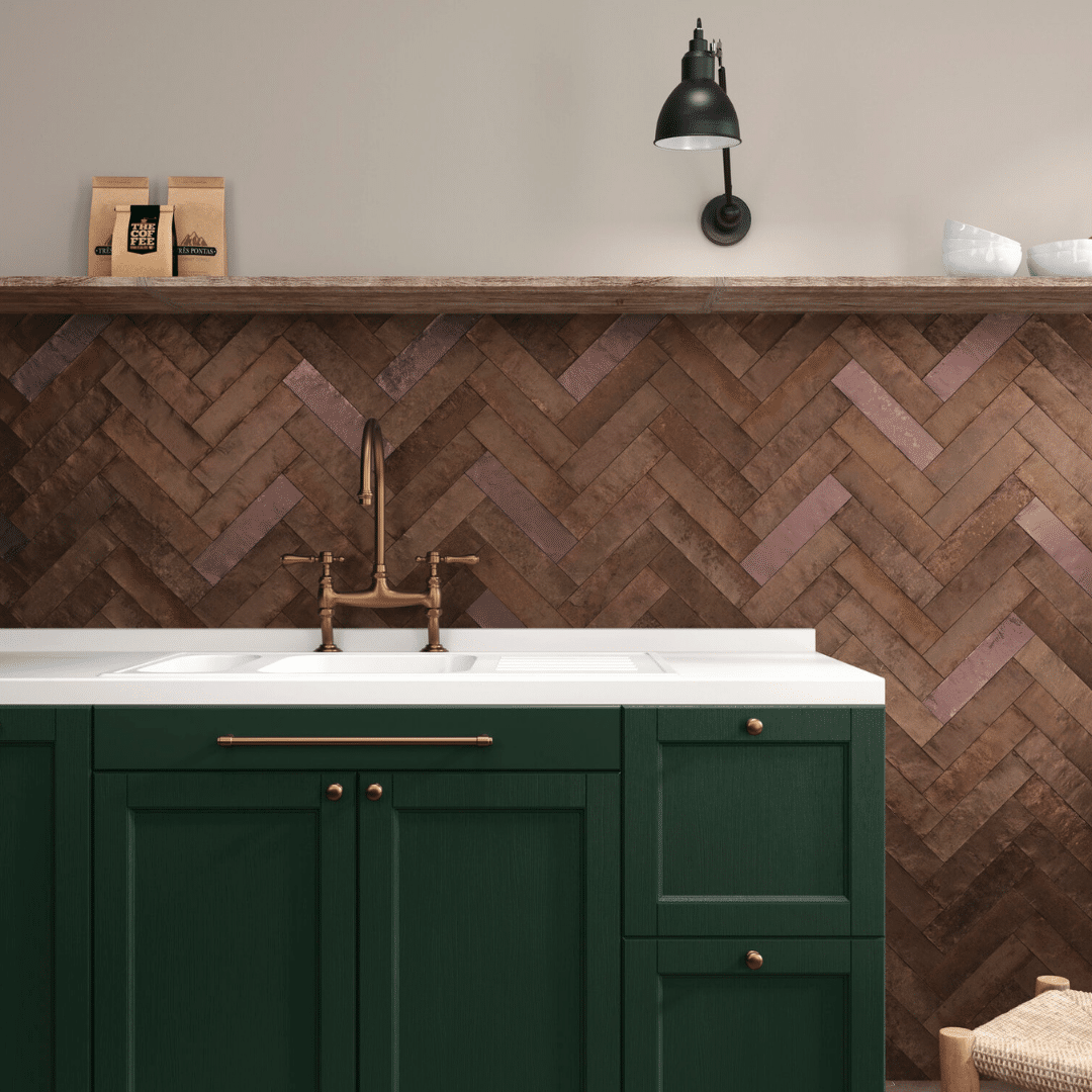 Metallic effect wall tiles