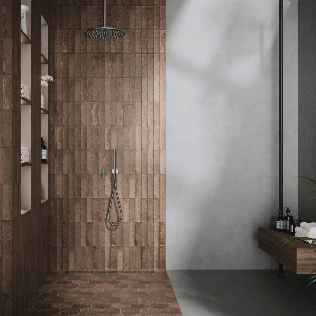 Elegant corten finish tiles